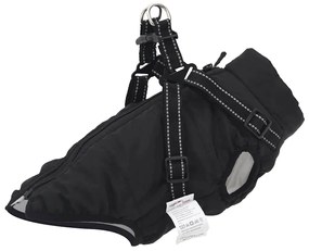 vidaXL casaco para cães com arnês impermeável reflexivo preto L32