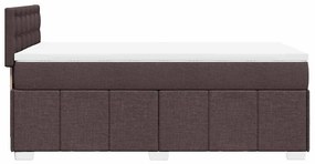 Cama com molas/colchão 90x200 cm tecido castanho-escuro
