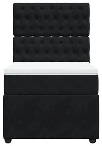 Cama com molas/colchão 80x200 cm veludo preto