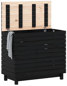 Cesto de roupa suja 88,5x44x76 cm madeira de pinho maciça