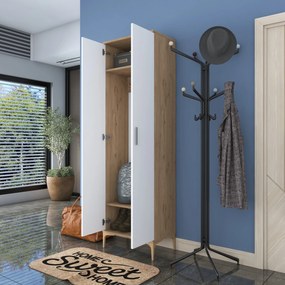 Hall Stand EA111 – Walnut White – 60x198,6x37,5 cm