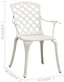 3 pcs conjunto de bistrô alumínio fundido branco