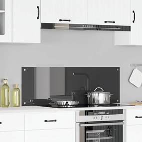 Painel de Cozinha vidaXL Cinza Escuro 120x40x0,6 cm em Vidro Temperado