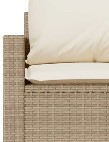 6 pcs conjunto de sofás p/ jardim com almofadões vime PE bege