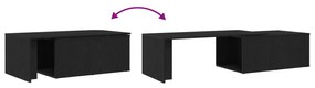 Mesa de Centro Folheada Preta de 150x50x35 cm