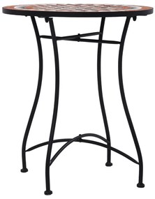 Mesa bistrô em mosaico 60 cm cerâmica castanho