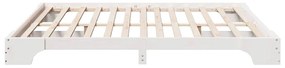 Cama Branca 200x200 cm em Madeira Sólida de Pinho