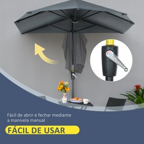 Chapéu de Sol de Parede 190x200x240 cm Chapéu de Sol de Jardim com Man