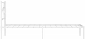 Estrutura de cama com cabeceira 90x200 cm metal branco