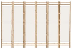 Divisória/biombo com 6 painéis dobráveis 240 cm bambu e lona