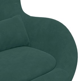 Poltrona Ovo Verde Escuro de Veludo