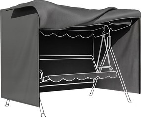 Outsunny Capa Protetora Móveis Jardim Baloiços Exterior Resistente Água Fecho de Correr 205x124x164 cm Cinza Escuro | Aosom Portugal