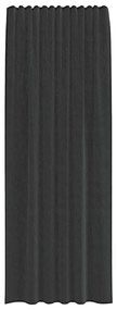 Cortinas de voile com bolsos para varão 2 pcs preto