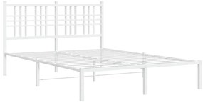 Estrutura de cama com cabeceira 140x200 cm metal branco
