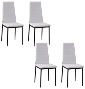 Conjunto de 4 Cadeiras Tesa - Branco e Preto - Design Moderno