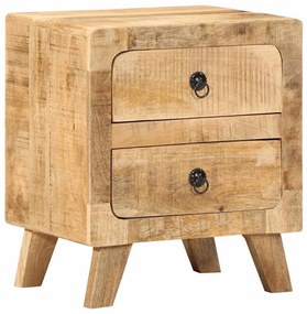 vidaXL Mesa de cabeceira 40x32x46cm madeira de mangueira áspera maciça