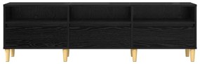 Gabinete para TV com gaveta com prateleira Carvalho preto 150 x 30 x 4