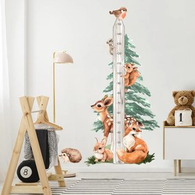Autocolantes para criança - Animais com uma régua de crescimento da FOREST