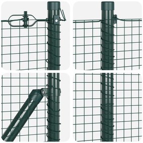 Cerca de Fio Soldado com 13 Posts Verde 0.5x50 m Aço
