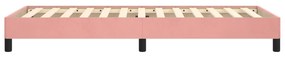 Estrutura de cama 90x200 cm veludo rosa