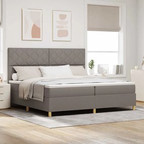 vidaXL Cama Box Spring com Colchão Taupe 200x200 cm Tecido