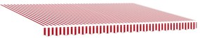 Toldo Retrátil Manual vidaXL Listrado em Vermelho e Branco 450x300 cm