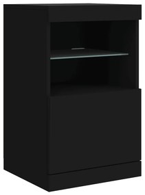 Aparador com luzes LED 162x37x67 cm preto