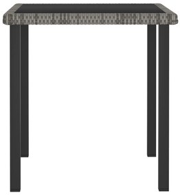 Mesa de jantar para jardim 70x70x73 cm vime PE cinzento