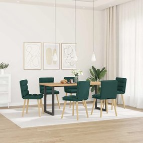 vidaXL Cadeiras de jantar 6 pcs tecido verde-escuro
