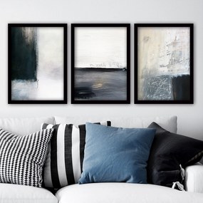 Pintura Decorativa em Moldura 3SC59 – Multicolor – 35 x 45 cm (3 Peças