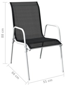 Conjunto de jantar para jardim 9 pcs preto