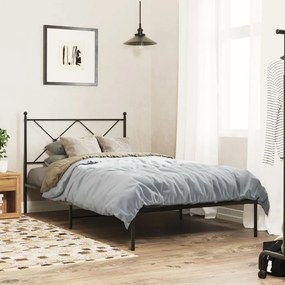 vidaXL Estrutura de cama com cabeceira 100x190 cm metal preto