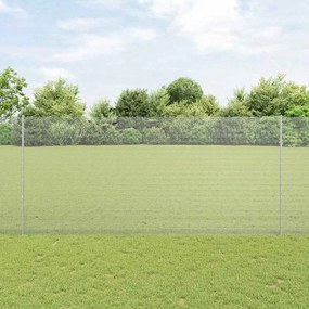 vidaXL Cerca de Arame Soldado com 10 Postes U Prata 1,4x10 m Aço