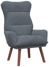 Poltrona Relaxante Veludo Cinza Escuro