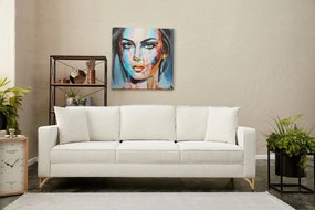Sofá de 3 Lugares Berlin – Creme Dourado – 220 x 83 x 91 cm