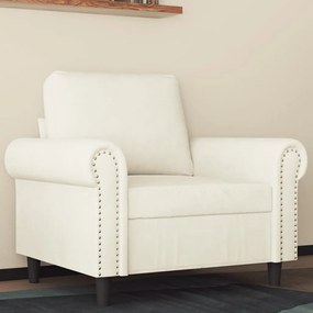 vidaXL Poltrona 60 cm veludo cor creme