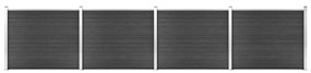 vidaXL Conjunto painel de cerca 699x146 cm WPC cinzento