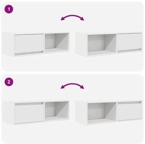 Móvel p/ TV 80x31x25,5 cm derivados de madeira branco