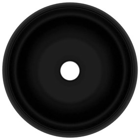 Lavatório luxuoso redondo 40x15 cm cerâmica preto mate