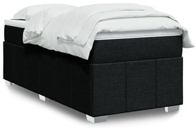 vidaXL Cama com molas/colchão 90x190 cm tecido preto