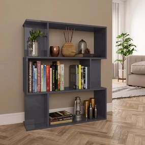 vidaXL Estante/divisória 80x24x96 cm contraplacado cinzento brilhante