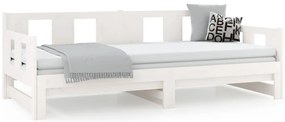Estrutura sofá-cama de puxar 2x(90x200) cm pinho maciço branco