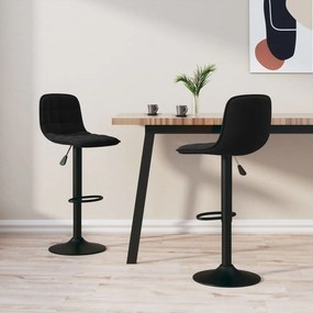 vidaXL Bancos de bar 2 pcs veludo preto