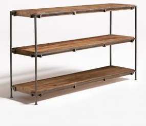 Estante De 3 Prateleiras 90x160 Cm Em Madeira De Manga Inme Madeira De Manga - Sklum