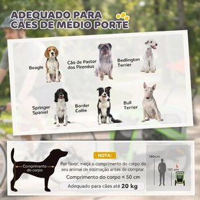 Reboque de Bicicleta para Cães 2 em 1 com Carrinho de Transporte, Refletores e Bandeira de Segurança, Verde