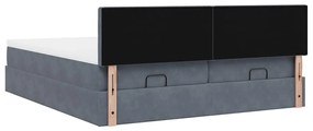 Estrutura cama otomana colchões 160x200 cm cinzento escuro