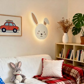 Candeeiro de parede infantil amarelo com LED regulável em 3 níveis - Benny the Bunny