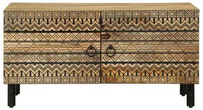 Mesa de centro 80x50x40cm madeira mangueira áspera maciça preto