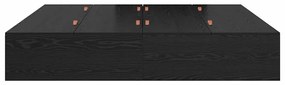 Cama de Armazenamento em Carvalho Preto 200x200 cm
