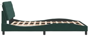 Estrutura de cama sem colchão 140x190 cm veludo verde-escuro